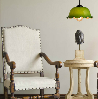 Nostalgic Green Flower glass pendant lighting