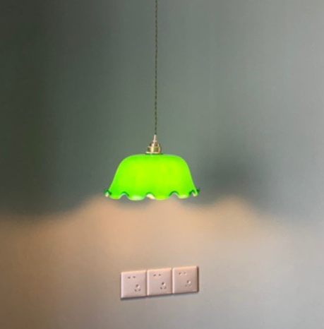 Nostalgic Green Flower glass pendant lighting