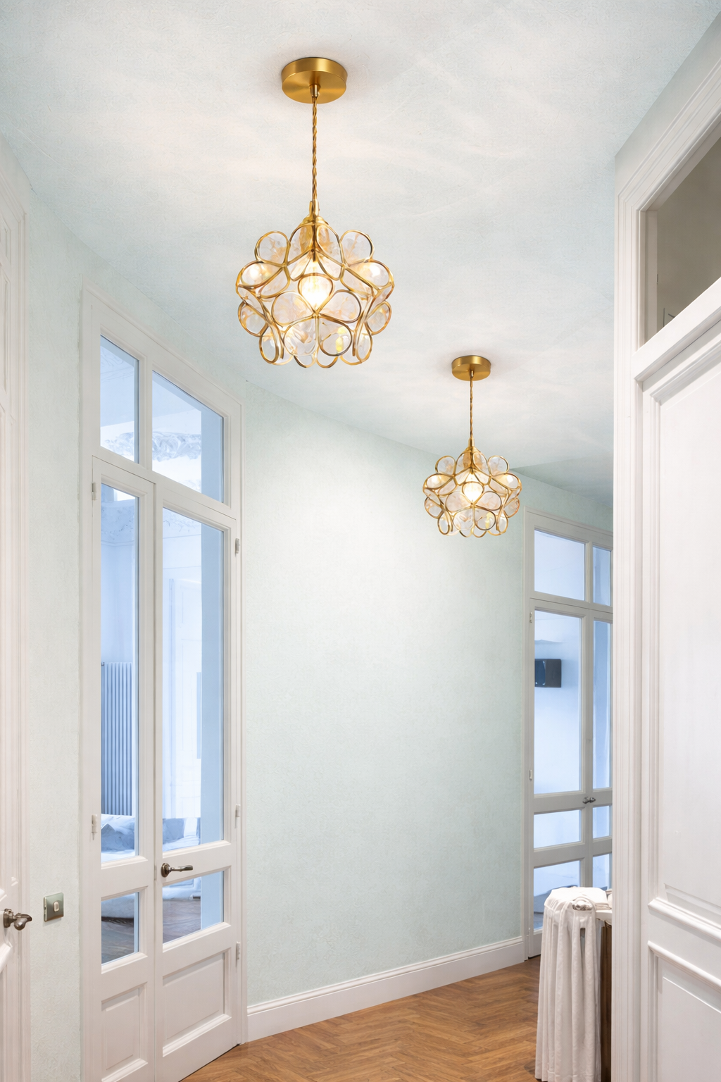 Hallway Glass floral ceiling light for luxury interior