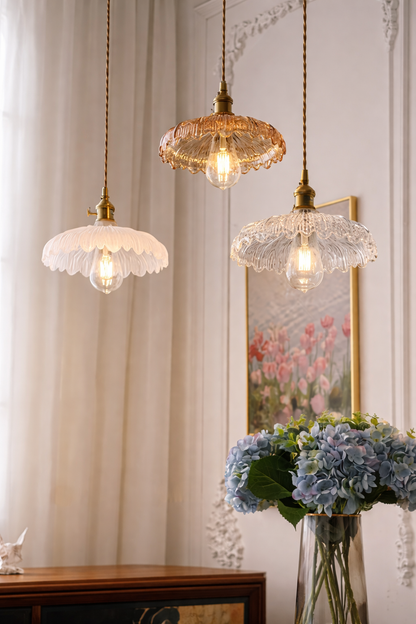 Retro Opal Shade Light, Multi-Color Glass Pendant Lights