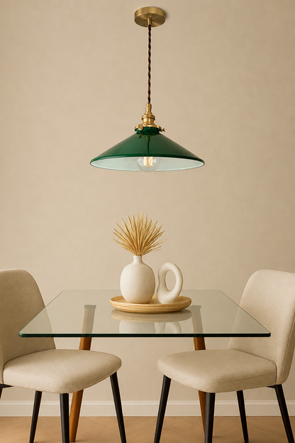 Vintage Green Glass Pendant lights-Dining Room hanging lamp