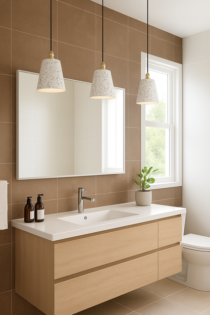 Minimalist cone shaped cement pendant lighting