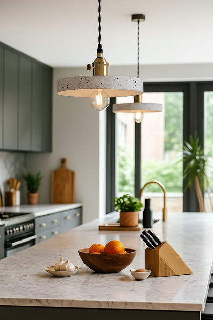 Minimalist White Circular Pendant Lamp for Kitchen