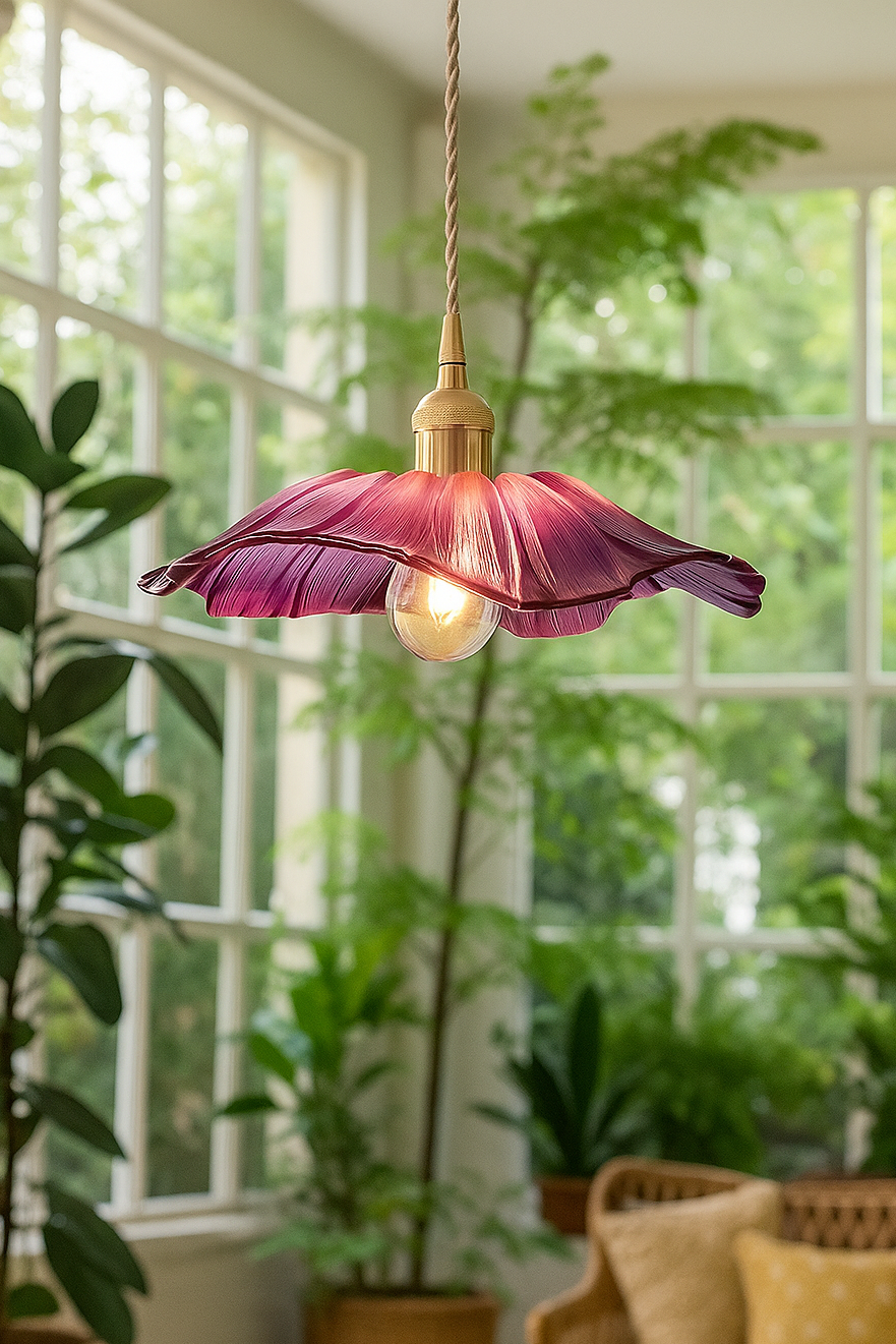 Pink flower pendant light. Modern Glass lighting Mashal designs