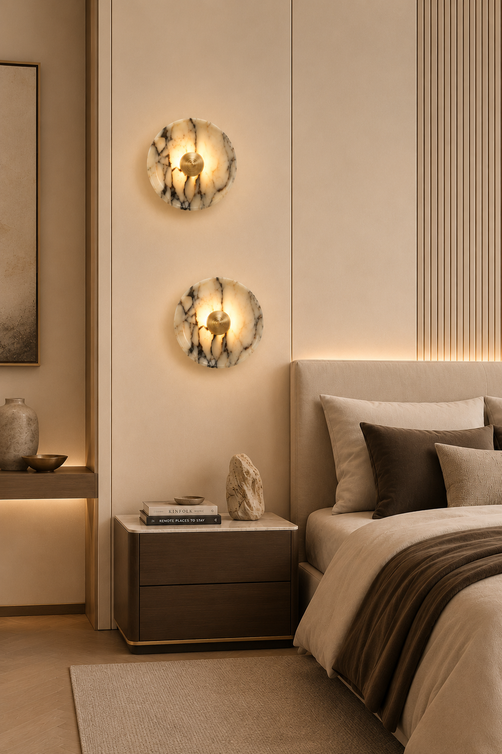 Organic Marble Wall Lights-Bedroom Living room wall mounted sconce