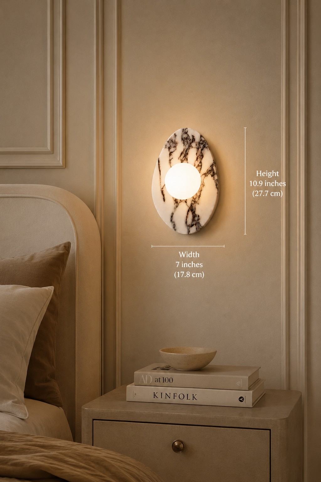 Organic Marble Wall Lights-Bedroom Living room wall mounted sconce