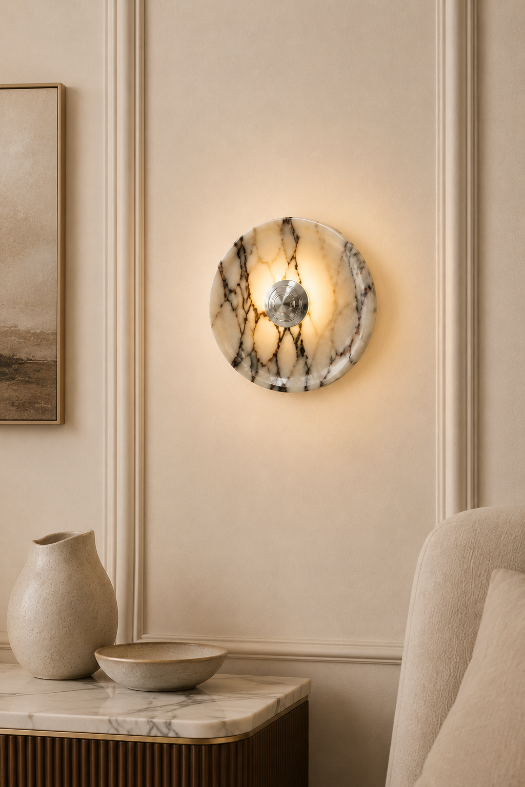 Organic Marble Wall Lights-Bedroom Living room wall mounted sconce