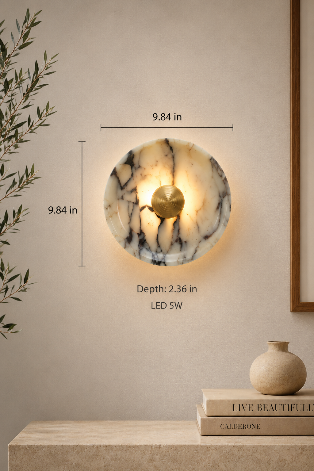 Organic Marble Wall Lights-Bedroom Living room wall mounted sconce