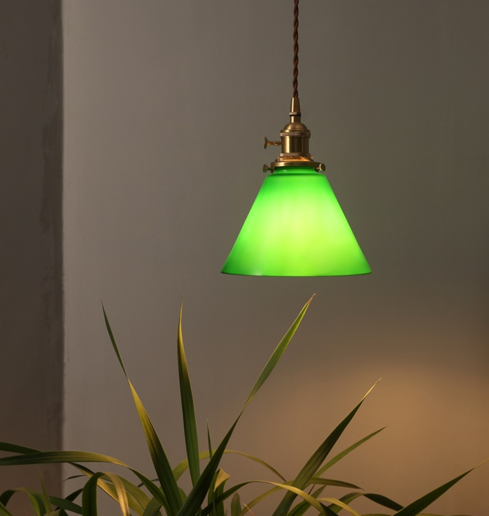 Nostalgic Green Flower glass pendant lighting