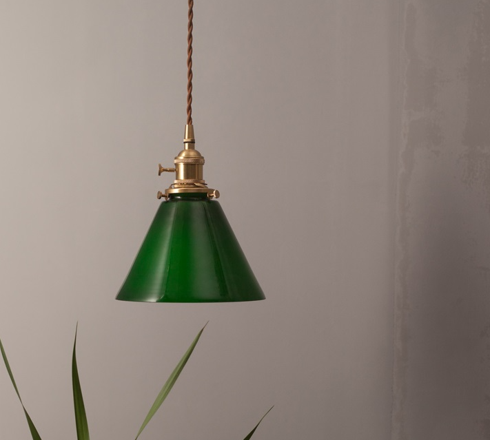 Nostalgic Green Flower glass pendant lighting