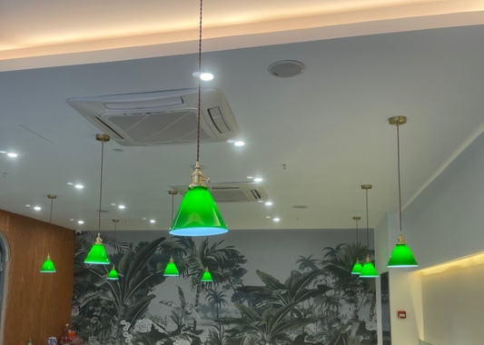 Nostalgic Green Flower glass pendant lighting