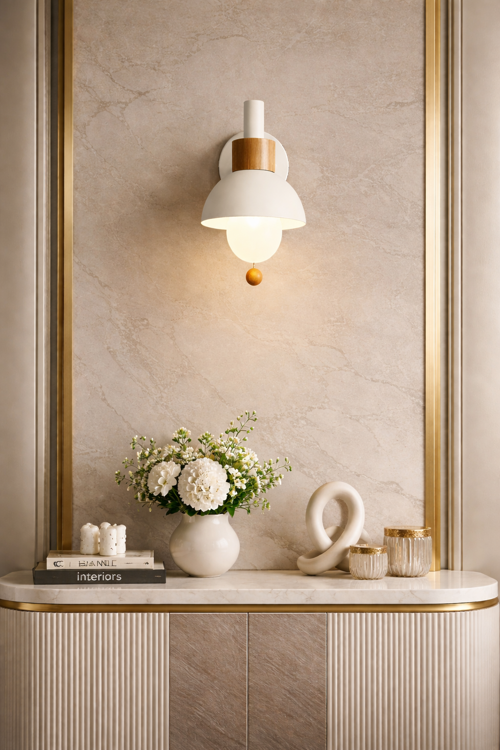 Scandinavian multicolor wall sconce light- Nordic Pull Chain Lamp