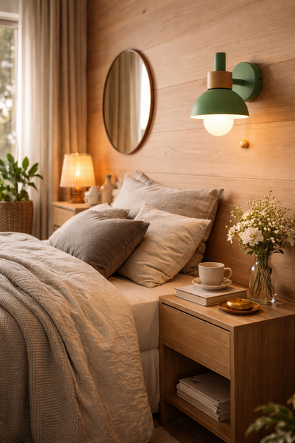 Scandinavian multicolor wall sconce light- Nordic Pull Chain Lamp