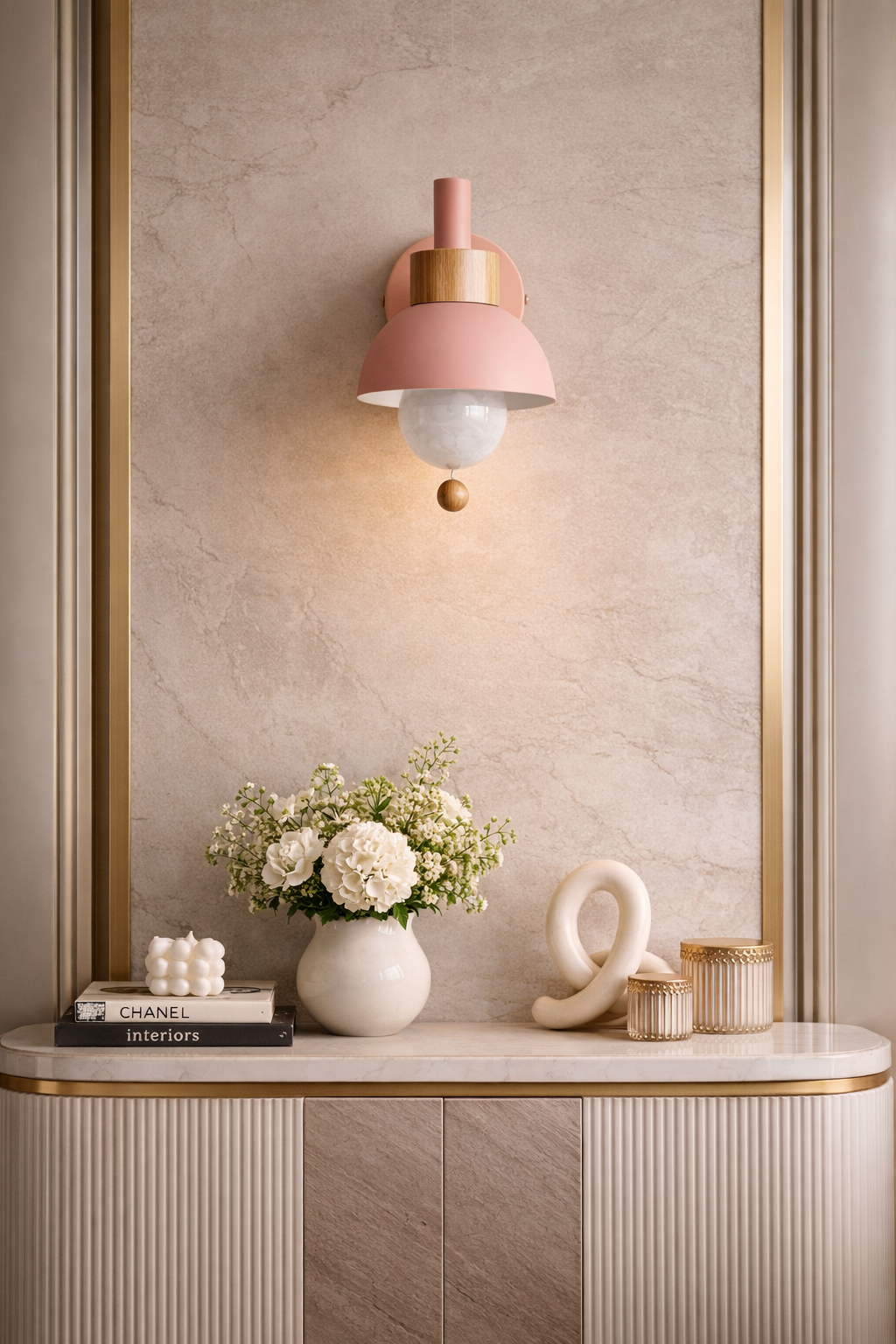 Scandinavian multicolor wall sconce light- Nordic Pull Chain Lamp