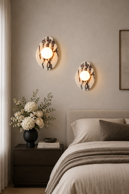 Organic Marble Wall Lights-Bedroom Living room wall mounted sconce