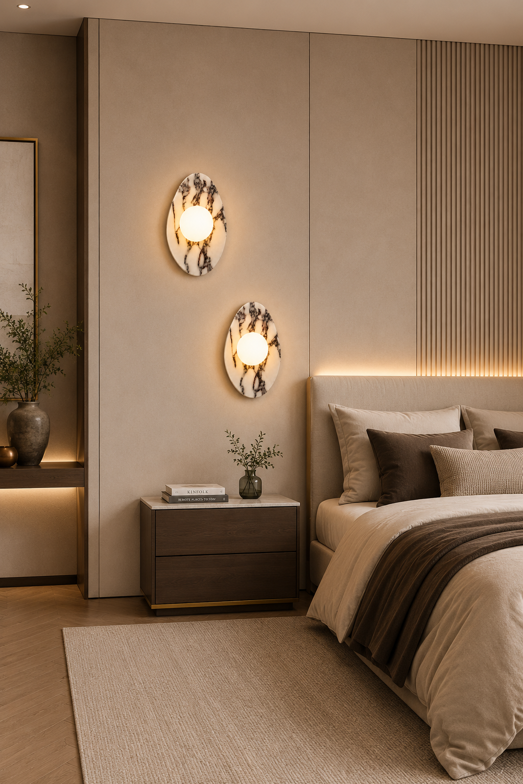 Organic Marble Wall Lights-Bedroom Living room wall mounted sconce
