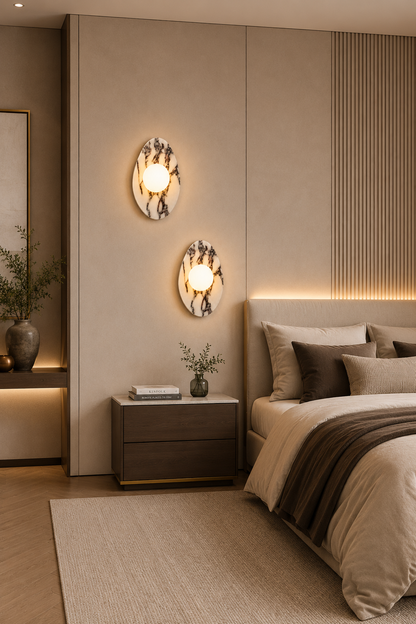 Organic Marble Wall Lights-Bedroom Living room wall mounted sconce