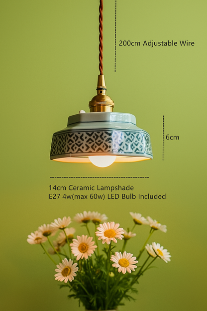Mini Hand glazed Terracotta Pendant light