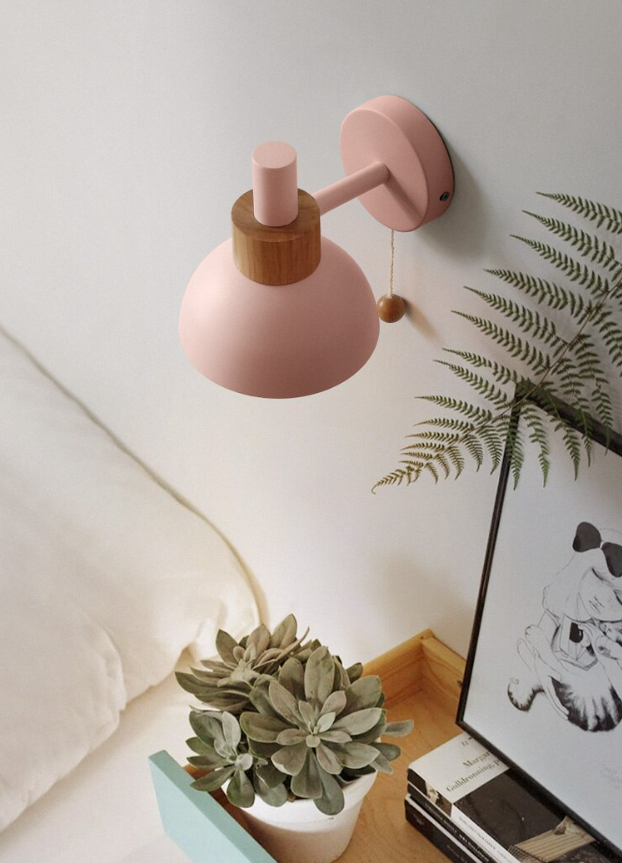 Pink Wall Sconce| Pull chain wall lamp | Kid's room lamp