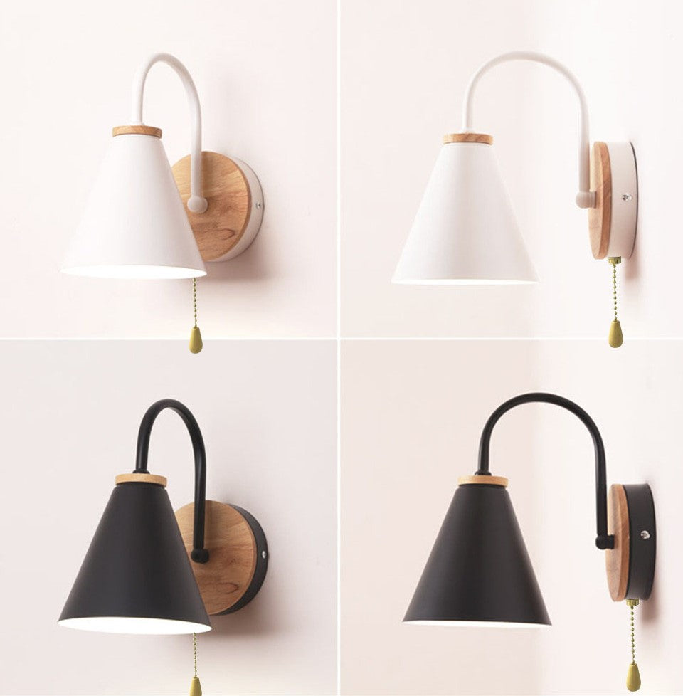 Wood Wall Sconces/ Nordic lampshade