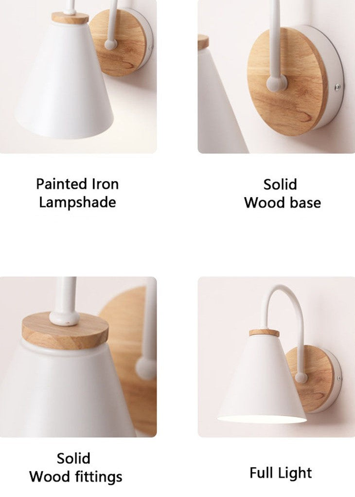 Wood Wall Sconces/ Nordic lampshade