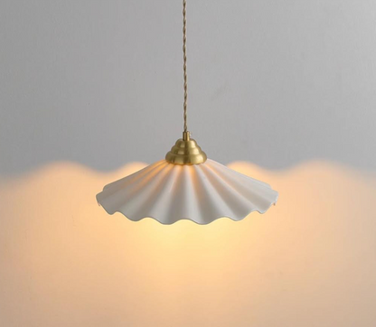 Wave Style Ceramic Pendant Light – Minimalist Farmhouse Hanging Lamp
