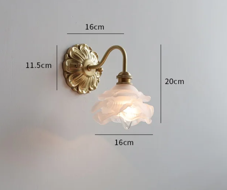 Antique Brass European style glass wall lamp