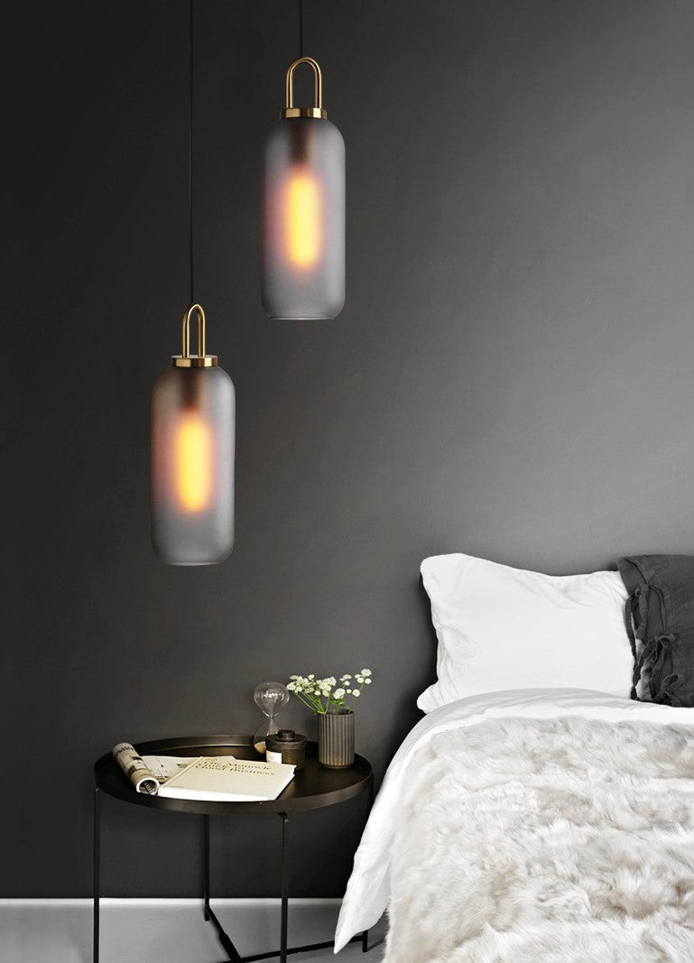 Ethereal Embers, Smoky Glass Pendant Lights, Gray lights