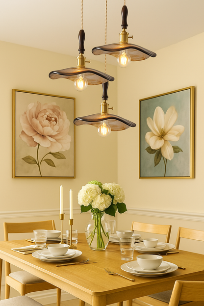 Brown Glass Swivel Pendant Lights - Hanging lamp for Hotel Restaurants