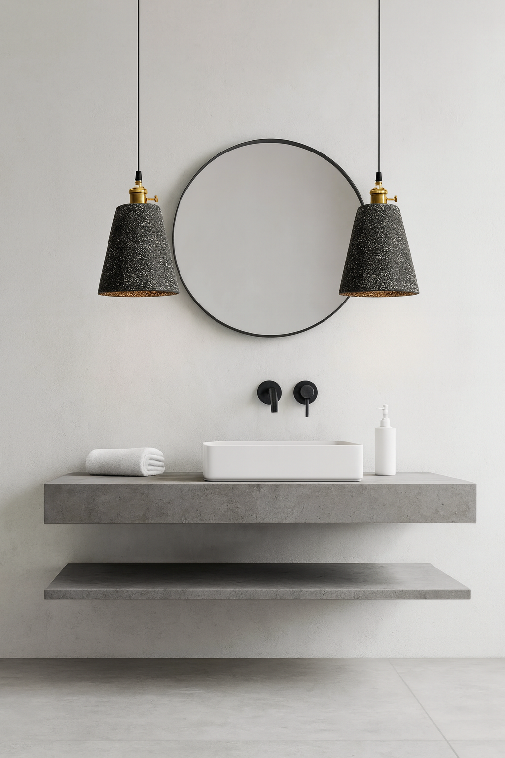 Industrial Cement Hanging Light- Terrazzo hanging lights