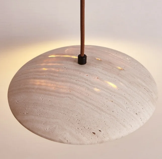 Natural stone materials used in Mashal Designs pendant lamp