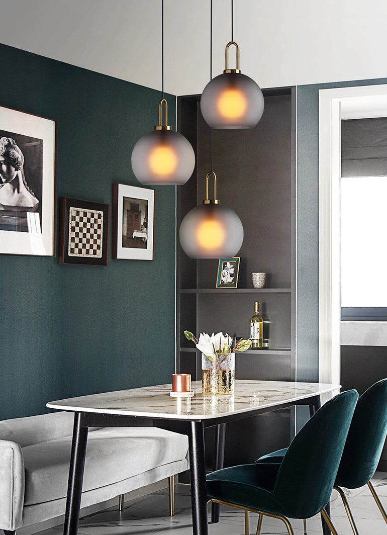 Ethereal Embers, Smoky Glass Pendant Lights, Gray lights