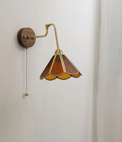 Antique Brass European style glass wall lamp