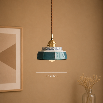 Mini Hand glazed Terracotta Pendant light
