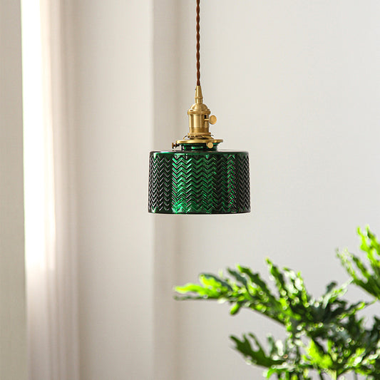 Vintage Inspired Emerald Green Glass pendant lights