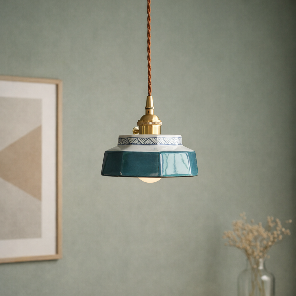 Mini Hand glazed Terracotta Pendant light