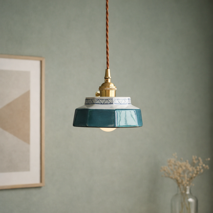 Mini Hand glazed Terracotta Pendant light