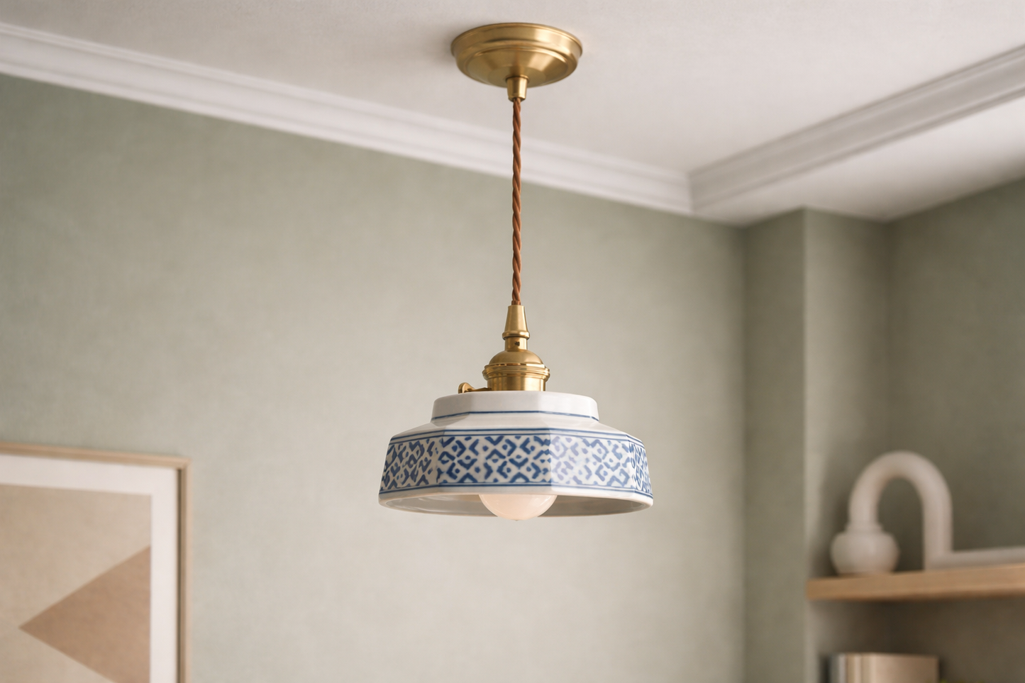 Mini Hand glazed Terracotta Pendant light