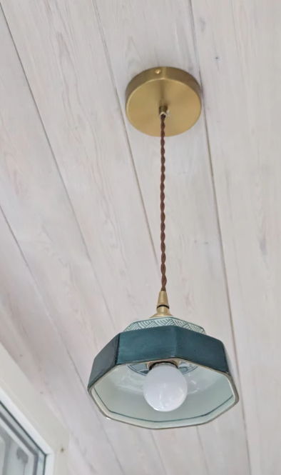 Mini Hand glazed Terracotta Pendant light
