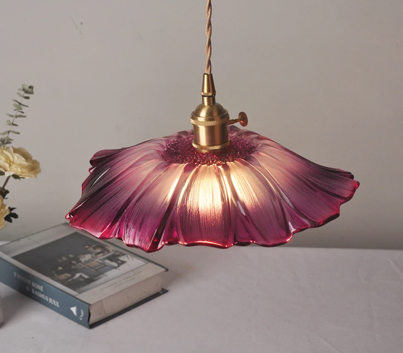 Fuchsia Bloom, Radiant Flower Pendant Lights