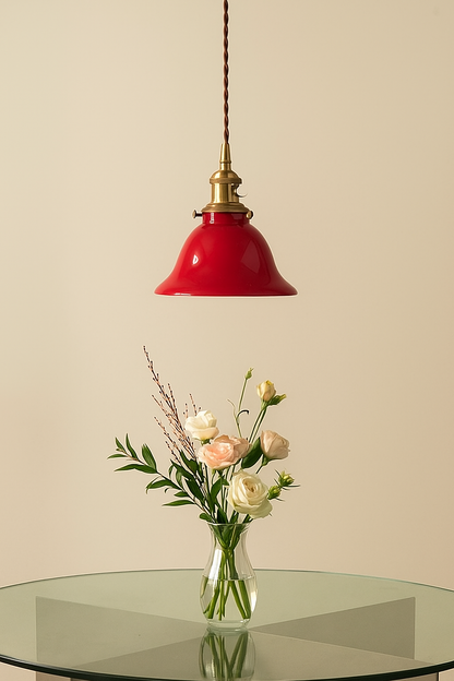 Vintage style Red Glass Pendant lights | Cafe-restaurant spa lighting