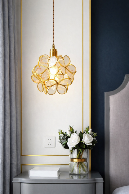  clear glass floral hanging light, perfect for minimalist design