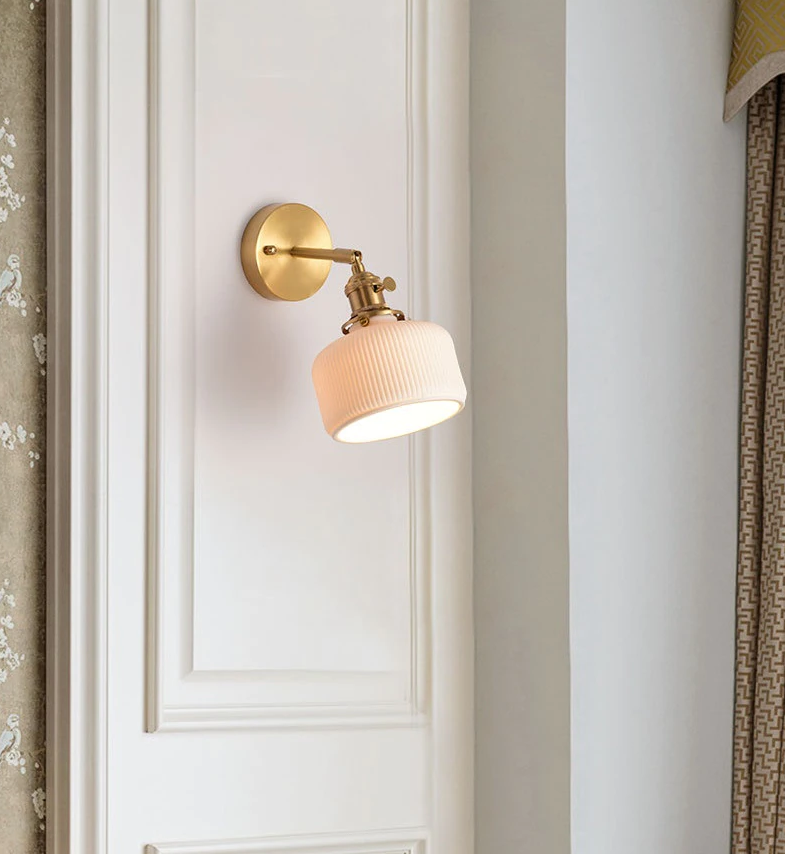 Swing Arm Ceramic Wall Sconce, Vintage Ceramic Light