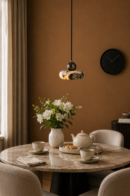 Small bedside Marble Pendant Light | Modern Natural Stone Lamp