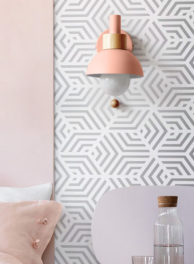 Pink Wall Sconce| Pull chain wall lamp | Kid's room lamp