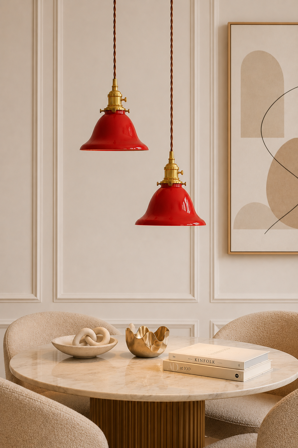 Red Glass Pendant lights | Cafe-restaurant spa lighting