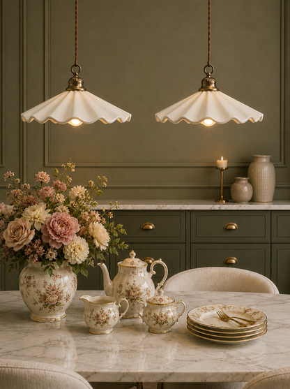 Industrial Vintage Ceramic pendant light| Retro farmhouse Ceiling lamp
