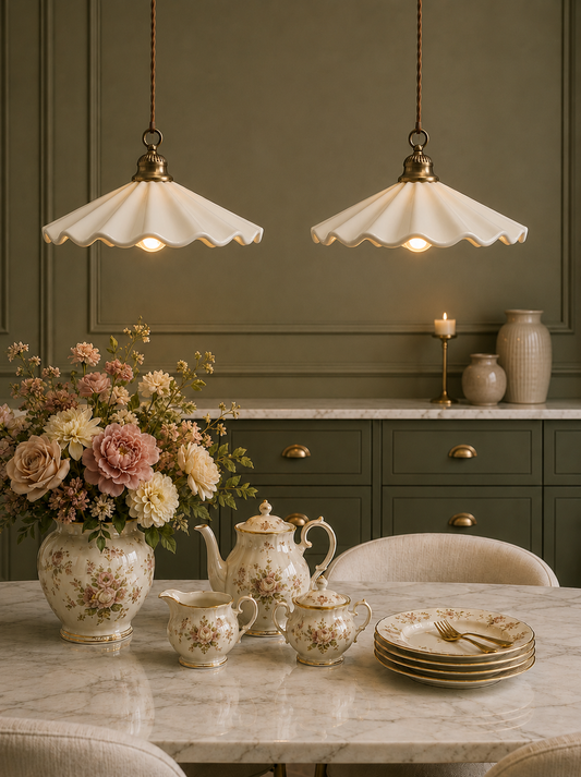 Industrial Vintage Ceramic pendant light| Retro farmhouse Ceiling lamp
