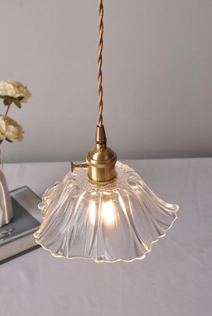 Petal Radiance: Artistic Flower-Shaped Glass Pendant Lamp