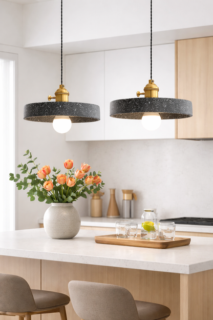 Industrial Cement bathroom Pendant Light- Terrazzo hanging lights